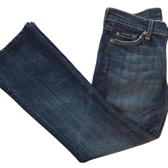 7 For All Mankind Bootcut Jeans Medium Wash Tag Size 27 Measured Waist 30" - Picture 3 of 11